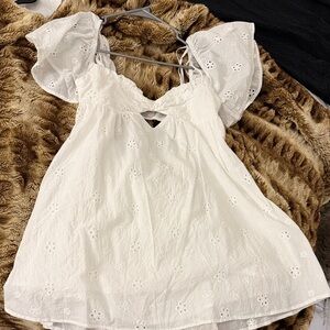 Princess Polly White Eyelet Women's Top